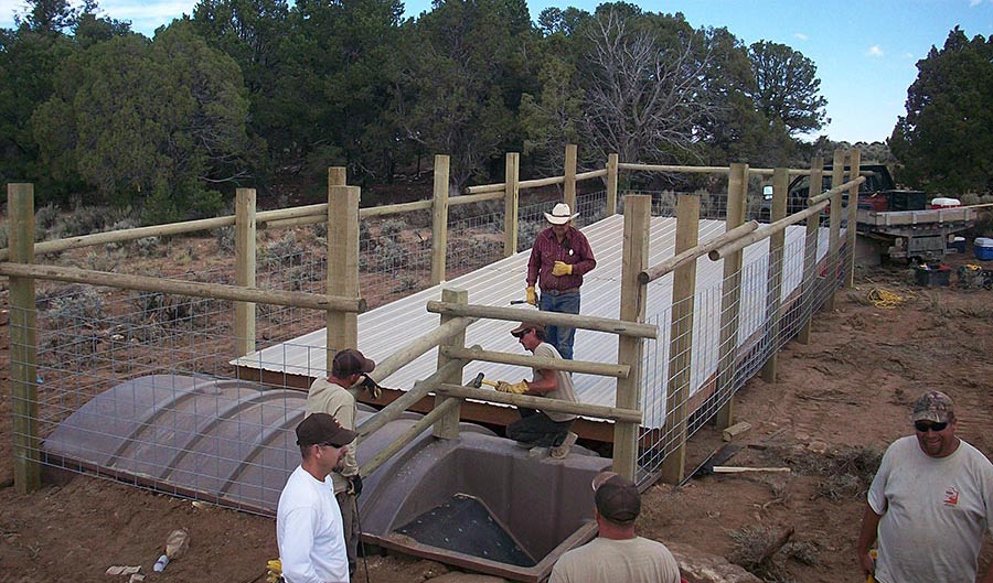 Wildlife guzzler being built in the Book Cliffs