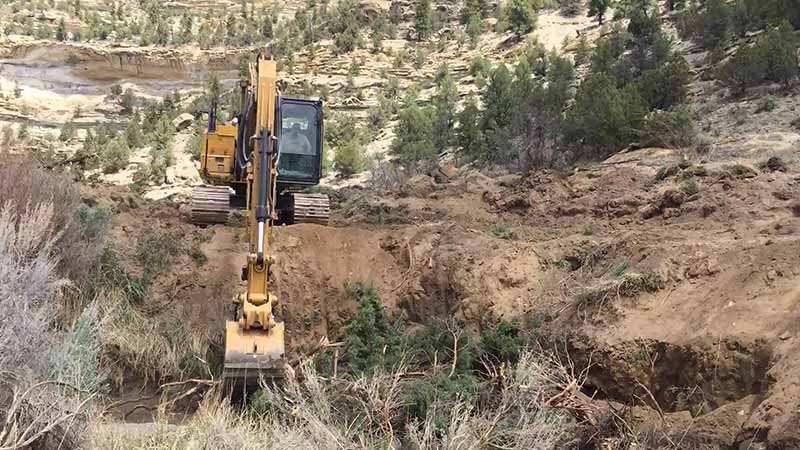 Heavy equipment doing excavation work