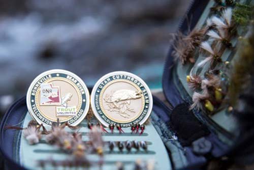 Both sides of the Utah Cutthroat Slam commemorative medallion