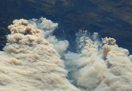 Clouds over Fishlake National Forest, where the Twitchell Canyon Fire was burning in 2010